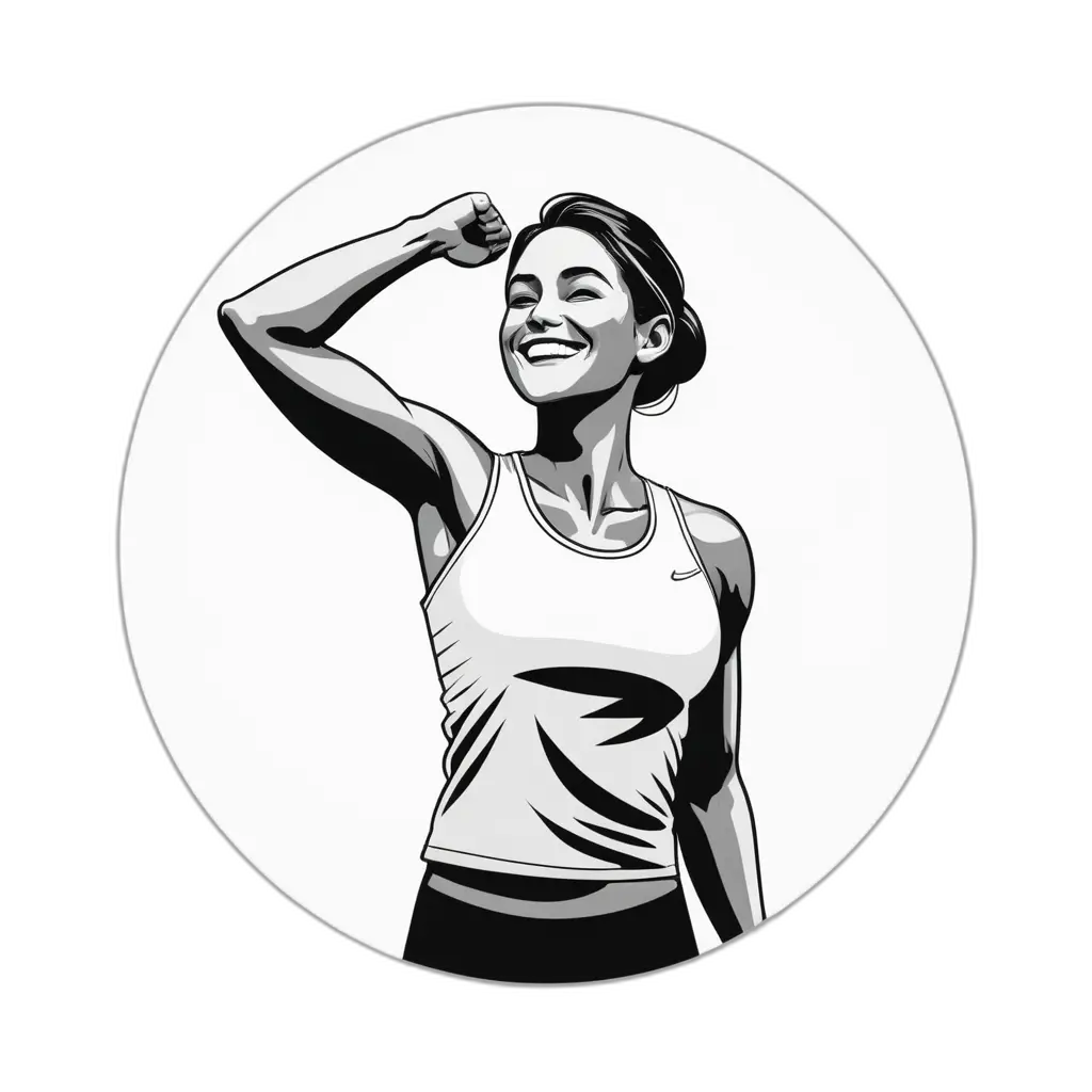 Woman celebrating after working out with a trainer